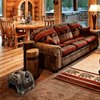 Sahara camo space heater in cabin living room