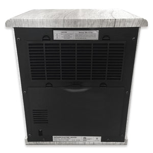 cabinet heater back view