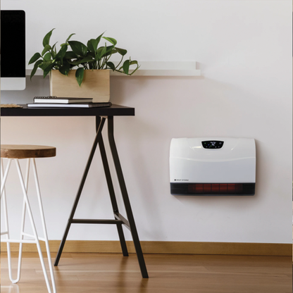 Phoenix Wi-FI heater mounted on wall in home office